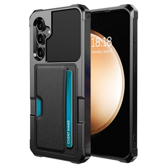 Etui do Samsung Galaxy A55 5G, Card Holder Kickstand, czarne
