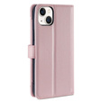 Etui z klapką do iPhone 14, Wallet Zipper Pocket, różowe