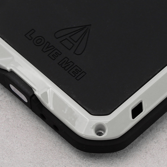 Etui Love Mei do iPhone 13 Mini, pancerne ze szkłem, srebrne