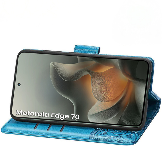 Etui z klapką do Motorola Edge 70, Butterfly, niebieskie