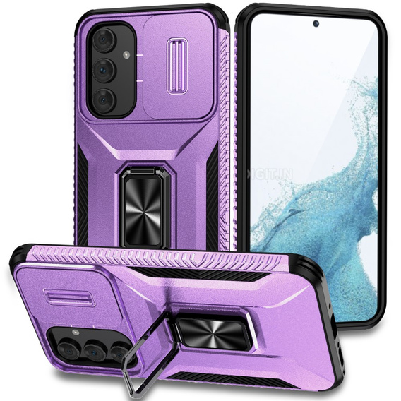 Etui do Samsung Galaxy A54 5G, pancerne Slide Ring, fioletowe