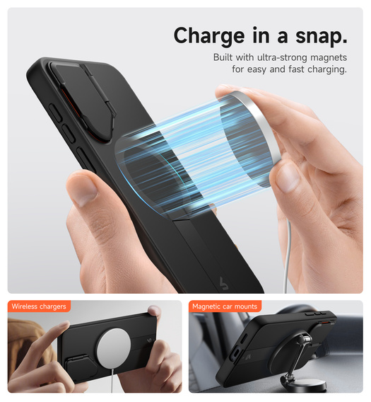 Etui do Samsung Galaxy S25 FE, Suritch Shockproof, do MagSafe – czarne