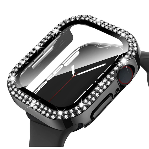 2w1 Etui + Szkło Hartowane do Apple Watch 7/8/9 45mm, Czarne