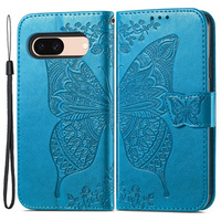 Etui z klapką do Google Pixel 8A, Butterfly, niebieskie