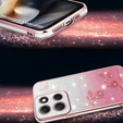 Etui do Motorola Moto G56 5G, Glitter Flower, różowe rose gold