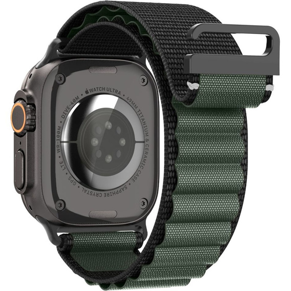 Pasek Spigen WBF1 Band do Apple Watch 1/2/3/4/5/6/7/8/9/10/11/SE/Ultra 1/2/3 42/44/45/46/49mm – Czarny / Zielony