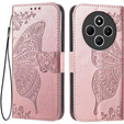 Etui z klapką do Xiaomi Redmi 14C / Xiaomi Poco C75, Butterfly, różowe rose gold