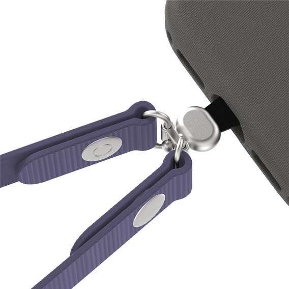 Smycz na telefon kompatybilna z etui do iPhone 17, odpinana magnetyczna klamra, pasek na szyję – fioletowa