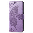 Etui z klapką do Motorola Moto G73 5G, Butterfly, fioletowe