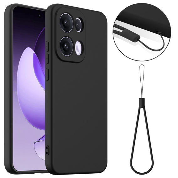 Etui silikonowe do Oppo Reno13 Pro 5G – czarne, kompatybilne z MagSafe, antywstrząsowe