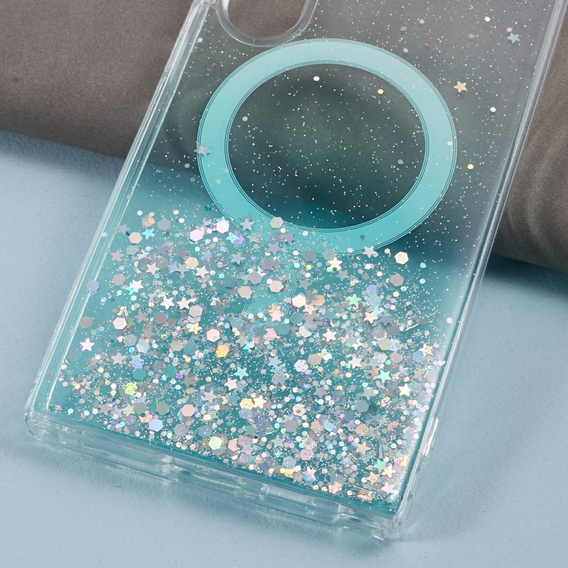 Etui do Samsung Galaxy S24 Ultra, Glittery, do MagSafe, zielone