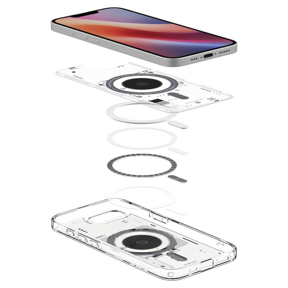 Etui z MagSafe Spigen do iPhone 16E, Ultra Hybrid, Neo One, Szare
