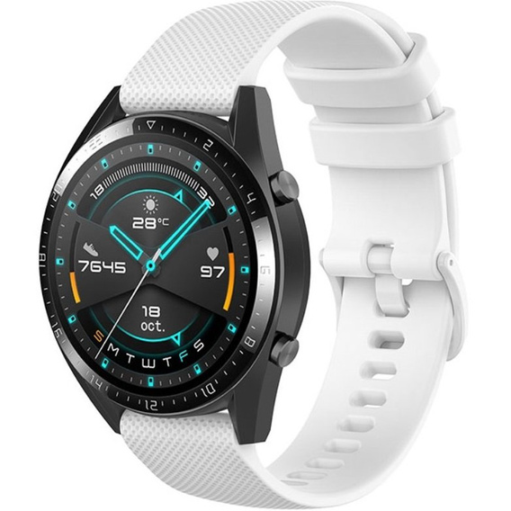 Pasek Silikonowy uniwersalny 22mm, z teksturą siatki, Biały