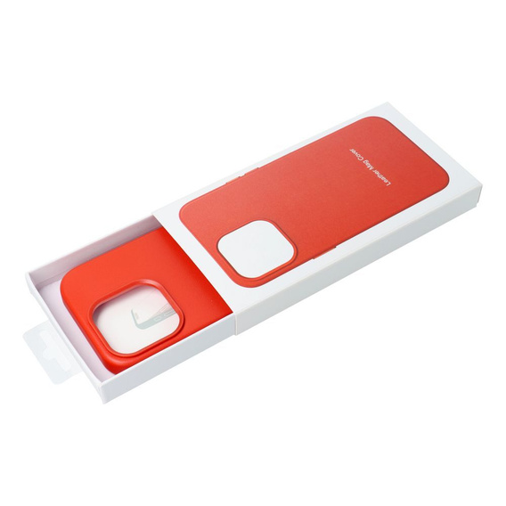 Etui Leather Mag Cover do iPhone 15 Plus, czerwone