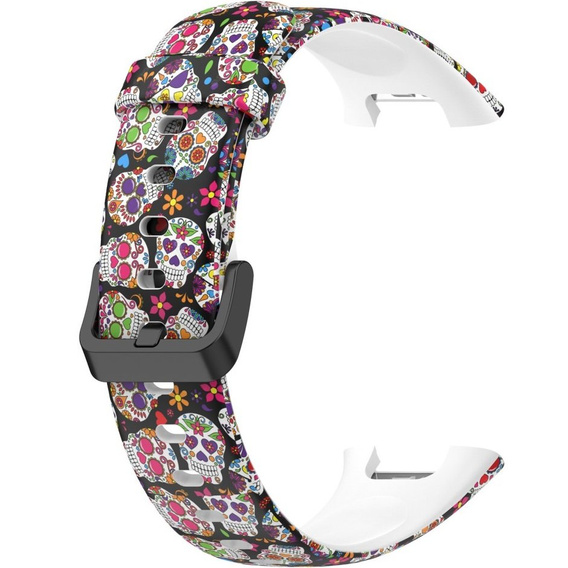 Pasek Silikonowy do Xiaomi Mi Band 7 Pro, Kolorowe czaszki