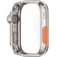 2w1 Etui + Szkło Hartowane do Huawei Watch Fit 3, Srebrne/Pomarańczowe