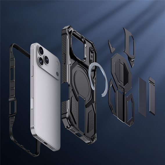 Etui ochronne do iPhone 17 Pro Max do MagSafe, z podstawką, czarne