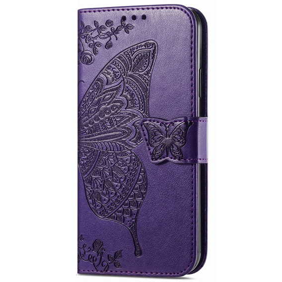 Etui z klapką do Motorola Moto G32, Butterfly, fioletowe