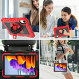 Pancerne etui do Xiaomi Redmi Pad 2, z podstawką i paskiem na ramię – czerwono-czarne