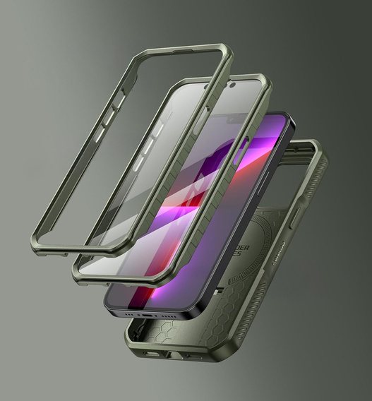 Etui Dexnor do iPhone 13 Pro – magnetyczne, z przesuwaną osłoną aparatu - zielone