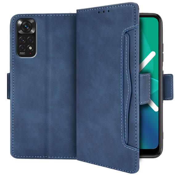 Etui z klapką do Xiaomi Redmi Note 11 / 11S, Card Slot, niebieskie