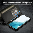 Etui z klapką do Samsung Galaxy S25 FE, Carbon LC.IMEEKE, czarne