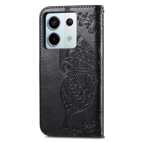 Etui z klapką do Xiaomi Redmi Note 13 Pro 5G, Butterfly, czarne