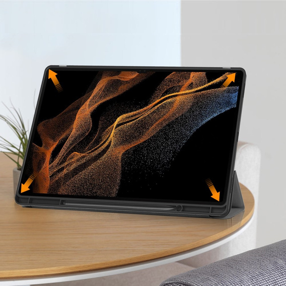 Etui do Samsung Galaxy Tab S10 Ultra, Smartcase z miejscem na rysik, szare
