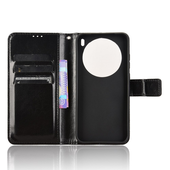 Etui z klapką do Vivo X200 Pro 5G, Crazy Horse Wallet, czarne
