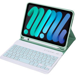 Etui z klawiaturą bluetooth do iPad mini 8.3" 2021 (6 gen.) / iPad mini 8.3" 2024 (7 gen.), Zielone