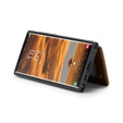 Etui z klapką CASEME do Samsung Galaxy S25 Ultra, Litchi Wallet, brązowe