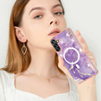 Etui do Samsung Galaxy A54, do MagSafe, Marble, fioletowe