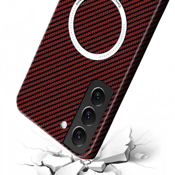 Etui do Samsung Galaxy S23, Magsafe Slim Carbon, czerwone