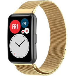 Pasek Bransoleta Milanese do Huawei Watch Fit, Złoty