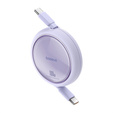 Baseus Free2Draw Mini – zwijany kabel USB‑C 100 W, 1m - fioletowy