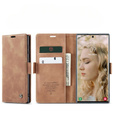Etui CASEME do Samsung Galaxy S22 Ultra, Leather Wallet Case, brązowe