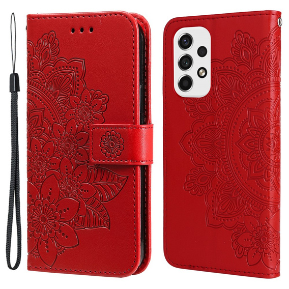 Etui z klapką do Samsung Galaxy A53 5G, Mandala, czerwone
