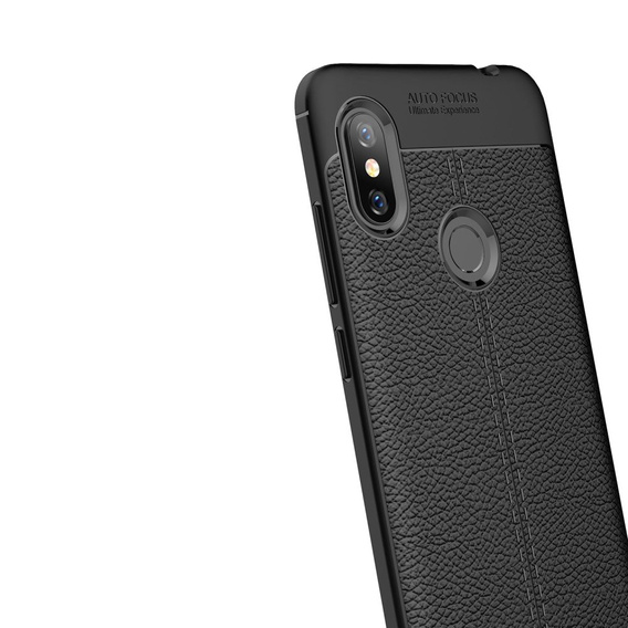 Czarne Etui Football Grain TPU Case Xiaomi Redmi Note 6 Pro