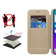 Etui z klapką do iPhone 17, RFID Wallet MagSafe z ochroną aparatu, złote