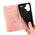 Etui z klapką do Xiaomi Redmi Note 13 Pro+, Butterfly, różowe rose gold