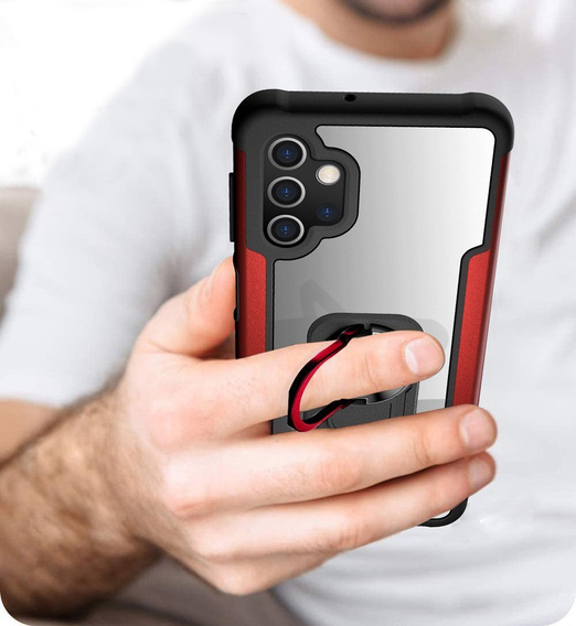 Etui Hybrid KickStand Ring do Samsung Galaxy A32 5G, Red