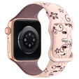 3x Pasek Silikonowy do Apple Watch 1/2/3/4/5/6/7/8/9/10/11/SE Ultra 1/2/3 42/44/45/46/49mm kwiatki beżowy/różowy/czarny