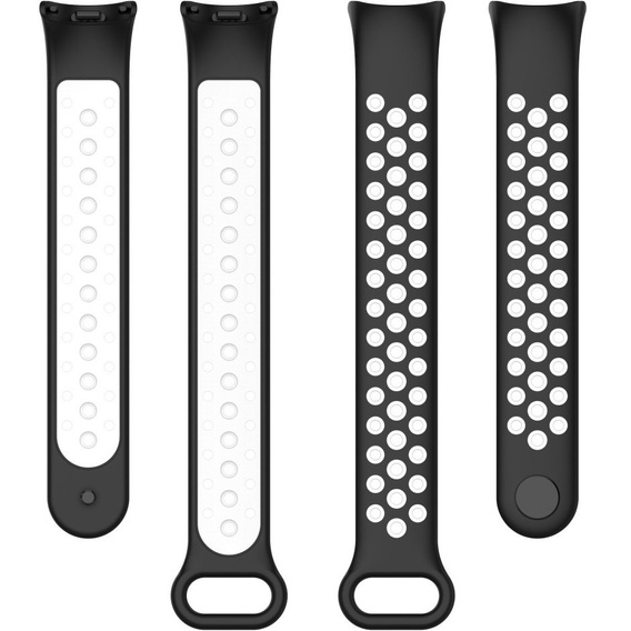 Pasek Silikonowy do Xiaomi Smart Band 10 / 9 / 8, Czarny / Biały