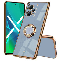 Zestaw Etui do Xiaomi Redmi Note 12 Pro 5G / POCO X5 Pro 5G, Electro Ring, niebieskie + Szkło