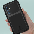 Etui Love Mei do Samsung Galaxy S23 FE, pancerne ze szkłem, czarne
