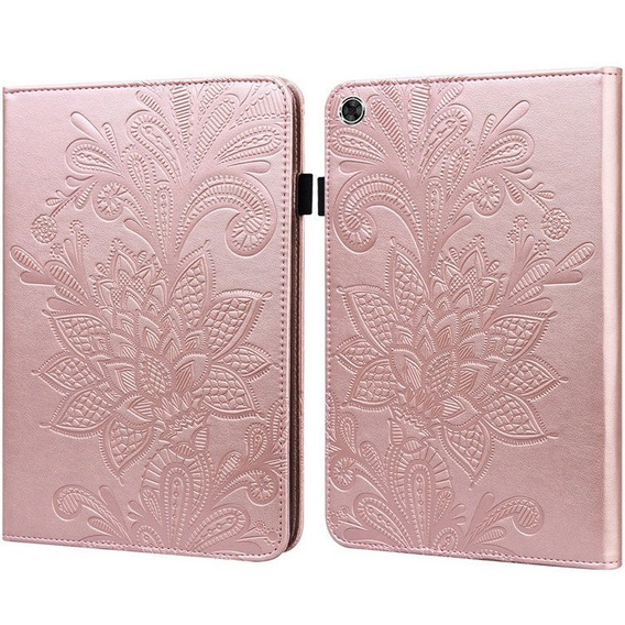 Etui do Samsung Galaxy Tab A8 10.5 SM-X200 SM-X205, Flowers, różowe rose gold