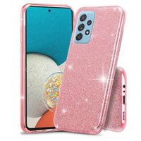 Zestaw Etui Glitter Case do Samsung Galaxy A13 4G, Pink + Szkło