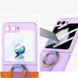 Etui GKK do Samsung Galaxy Z Flip7 FE / Z Flip6, Ring Holder, z paskiem, fioletowe