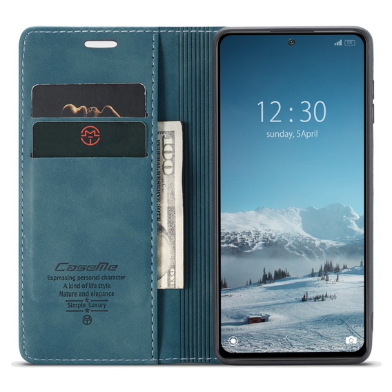 Etui CASEME do Xiaomi Redmi Note 11 Pro 4G/5G, Leather Wallet Case, zielone