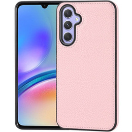 Etui skórzane do Samsung Galaxy A05s, Obudowa Lychee leather Case, różowe
